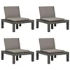 Image de vidaXL Chaises de salon de jardin et coussins 4pc Plastique Anthracite 3054427