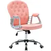 Image de Chaise De Bureau Pivotante Rose Similicuir Vidaxl