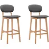 Image de Tabourets De Bar Lot De 2 Gris Foncé Tissu Vidaxl