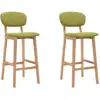 Image de Tabourets De Bar Lot De 2 Vert Tissu Vidaxl