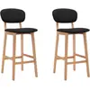 Image de Tabourets De Bar Lot De 2 Noir Tissu Vidaxl