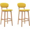 Image de Tabourets De Bar Lot De 2 Jaune Moutarde Tissu Vidaxl
