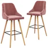 Image de Tabourets De Bar Lot De 2 Rose Velours Vidaxl