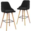 Image de Tabourets De Bar Lot De 2 Noir Velours Vidaxl