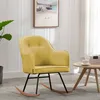 Image de Chaise À Bascule Jaune Moutarde Velours Vidaxl