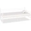 Image de Cadre De Lit De Jour Sans Matelas Blanc Métal 90x200 Cm Vidaxl