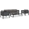 Image de vidaXL Salon de jardin 6 pcs avec coussins Résine tressée Anthracite