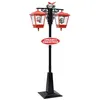 Image de vidaXL Lampadaire de Noël avec Père Noël Lumière Réverbère de Noël Ornement Décoration de Noël Fête Jardin Extérieur Noir et 289926