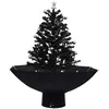 Image de Arbre De Noël Neigeux Avec Base De Parapluie Noir 75 Cm Pvc Vidaxl