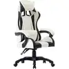 Image de Fauteuil De Jeux Vidéo Blanc Similicuir Vidaxl
