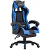 Image de Fauteuil De Jeux Vidéo Avec Repose-pied Bleu Et Noir Similicuir Vidaxl