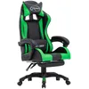 Image de Fauteuil De Jeux Vidéo Avec Repose-pied Vert Et Noir Similicuir Vidaxl
