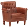 Image de vidaXL Fauteuil Marron Cuir de chèvre véritable