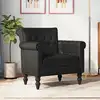 Image de Fauteuil Noir Cuir De Chèvre Véritable Vidaxl
