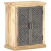 Image de Buffet Avec Portes En Acier 60x35x75 Cm Bois De Manguier Solide Vidaxl