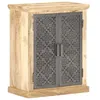 Image de vidaXL Buffet avec portes en acier 60x35x75 cm Bois de manguier solide 289094