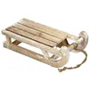Image de ECD Germany Traîneau de Décoration en Bois avec 25 LEDs Blanc Chaud 315x145x105 cm Marron-Naturel