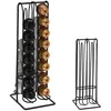Image de Support Pour 32 Capsules Nespresso Pour Capsules De Café Organiseur Sur Pied En Métal Noir 30 Cm
