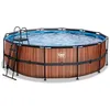 Image de EXIT Wood Piscine Tubulaire ø450   Piscine Hors Sol   avec Pompe de Filtration   Rond   Marron