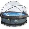 Image de EXIT Stone Piscine Tubulaire ø244   Piscine Hors Sol   avec Pompe de Filtration & Dôme   Rond   Gris