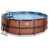 Image de EXIT Wood Piscine Tubulaire ø427   Piscine Hors Sol   avec Pompe de Filtration   Rond   Marron