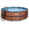Image de Piscine Tubulaire Ronde - EXIT Toys - Wood - 427x122 cm - Pompe Filtrante à Sable - Échelle Sécurisée