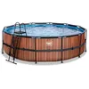 Image de EXIT Wood Piscine Tubulaire ø488   Piscine Hors Sol   avec Pompe de Filtration   Rond   Marron