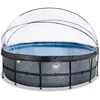 Image de Piscine Tubulaire Ronde - EXIT Toys - Stone - Pompe Filtrante à Sable - Pompe à Chaleur - 488 x 122 cm