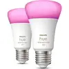 Image de Philips Hue White and Color Ambiance E27 A60 11 W Bluetooth x 2