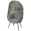 Image de Fauteuil De Jardin Sur Pieds  uf De Jardin En Résine Tressée Gris Clair Palermo -