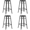 Image de Tabourets De Bar Lot De 4 Noir Acier Vidaxl