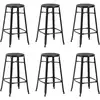 Image de Tabourets De Bar Lot De 6 Noir Acier Vidaxl