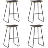 Image de Tabourets De Bar Lot De 4 Noir Similicuir Vidaxl