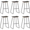 Image de Tabourets De Bar Lot De 6 Noir Similicuir Vidaxl