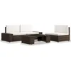 Image de vidaXL Salon de jardin 4 pcs Résine tressée Marron
