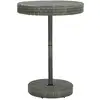 Image de Table De Jardin Gris 75,5x106 Cm Résine Tressée Vidaxl