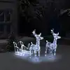 Image de Décoration De Noël Rennes Et Traîneau 160 Led 130 Cm Acrylique Vidaxl