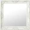 Image de Miroir Mural Style Baroque 60x60 Cm Blanc Vidaxl