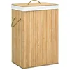 Image de Panier À Linge Avec 2 Sections Bambou 72 L Vidaxl