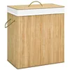 Image de Panier À Linge Avec 2 Sections Bambou 100 L Vidaxl