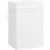 Image de Panier À Linge Avec 2 Sections Bambou Blanc 72 L Vidaxl