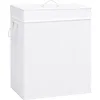 Image de Panier À Linge Avec 2 Sections Bambou Blanc 100 L Vidaxl