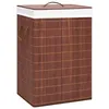 Image de vidaXL Panier à linge avec 2 sections bambou marron 72 L 320747