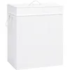 Image de Panier À Linge Avec Une Seule Section Bambou Blanc 83 L Vidaxl