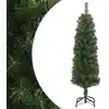 Image de Sapin De Noël Artificiel Mince Avec Support Vert 150 Cm Pvc Vidaxl