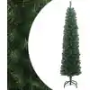 Image de Sapin De Noël Artificiel Mince Avec Support Vert 240 Cm Pvc Vidaxl