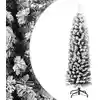 Image de Sapin De Noël Artificiel Mince Flocon De Neige Vert 150 Cm Pvc Vidaxl