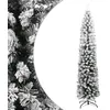 Image de Sapin De Noël Artificiel Mince Flocon De Neige Vert 180 Cm Pvc Vidaxl