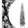 Image de Sapin De Noël Artificiel Mince Flocon De Neige Vert 210 Cm Pvc Vidaxl