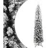 Image de Sapin De Noël Artificiel Mince Flocon De Neige Vert 240 Cm Pvc Vidaxl